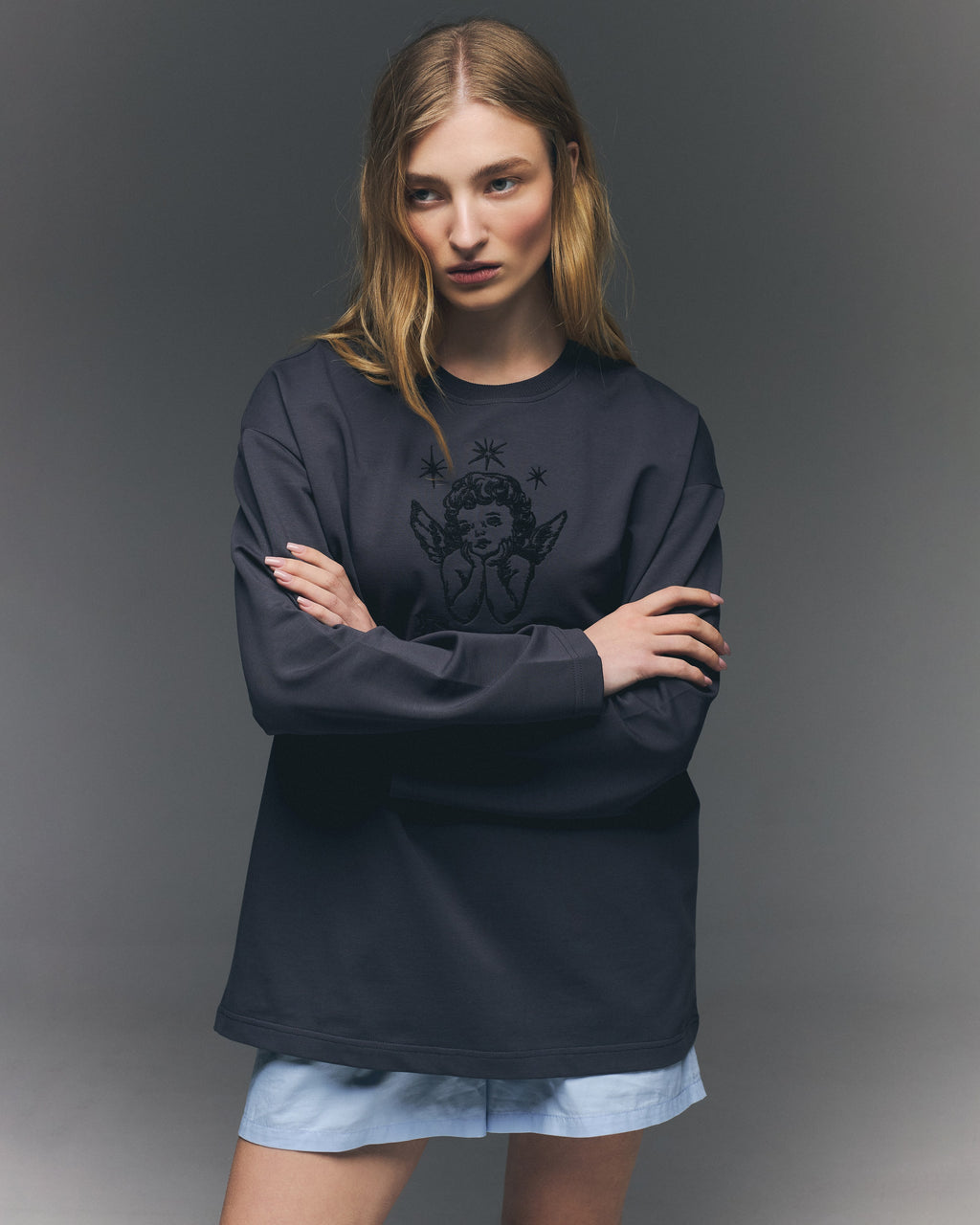 Лонгслів графітовий «Amor»