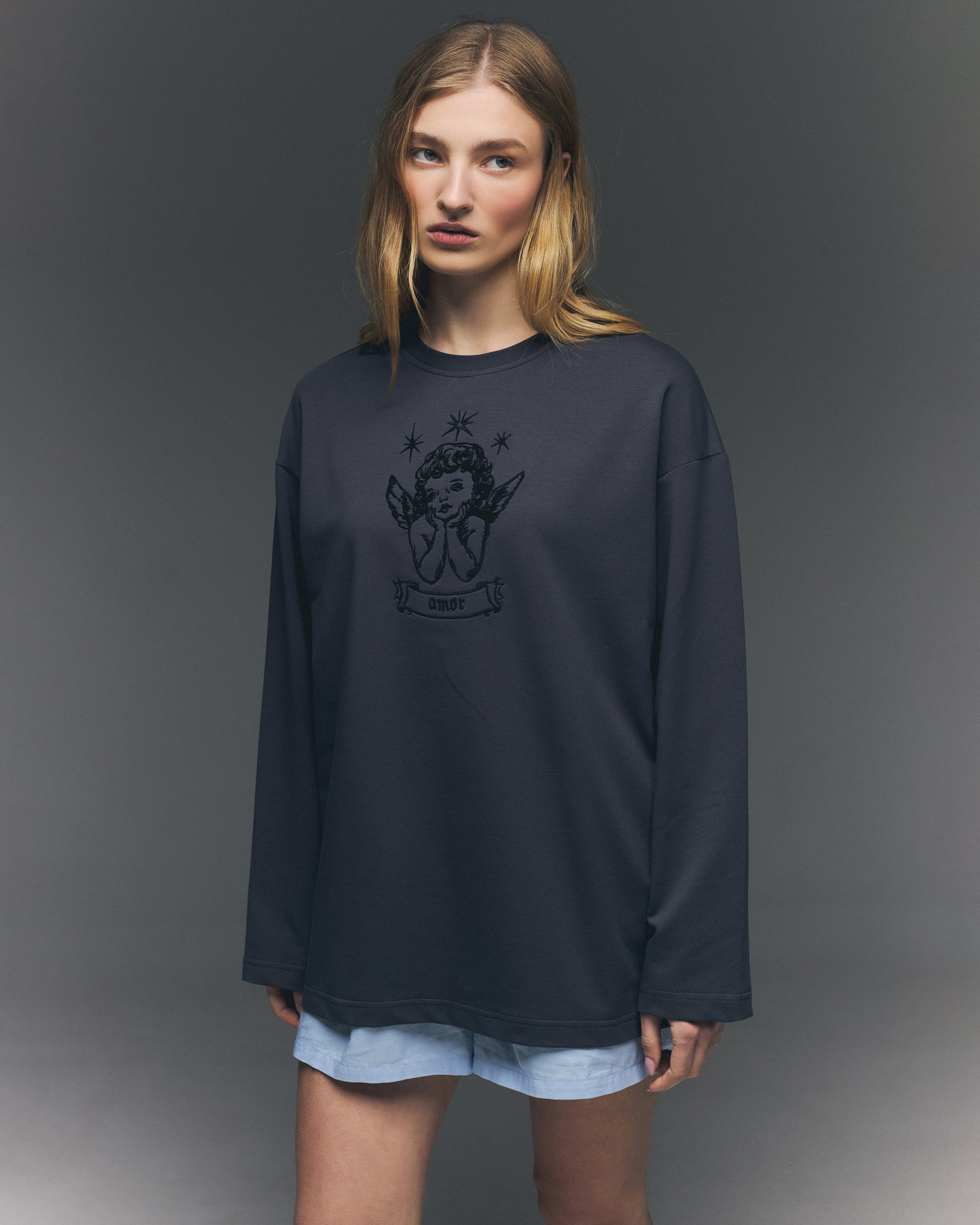 Лонгслів графітовий «Amor»