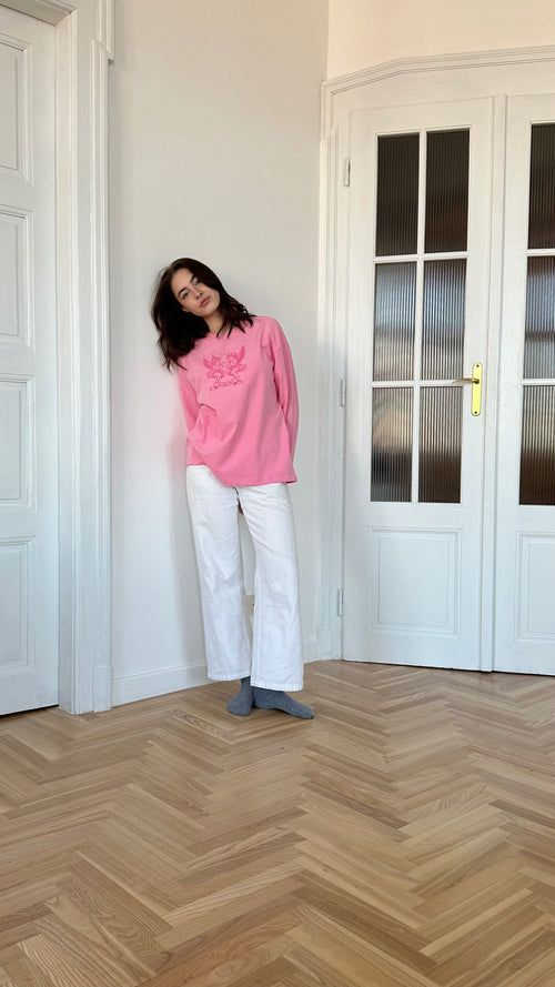 Лонгслів рожевий "Let love reign"